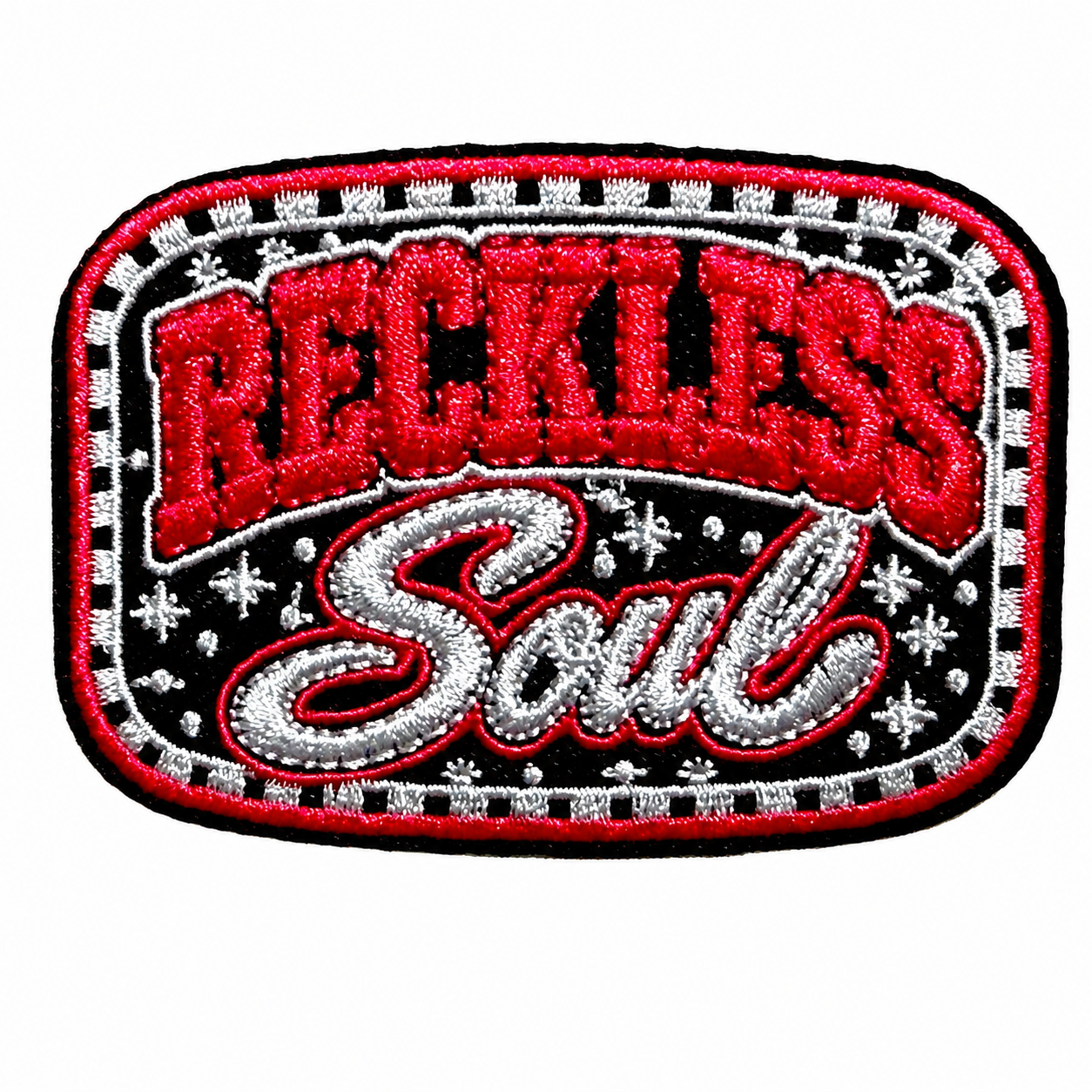 Reckless Soul patch - Embroidered Iron on appliqué 3.25”