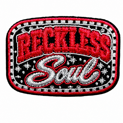 Reckless Soul patch - Embroidered Iron on appliqué 3.25”