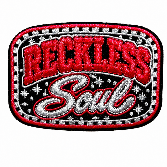 Reckless Soul patch - Embroidered Iron on appliqué 3.25”