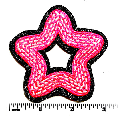 Star cut out patches - Embroidered DIY Iron on patch 3”