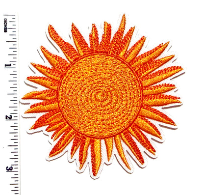 Sun patch - Embroidered DIY Iron on patch 3”