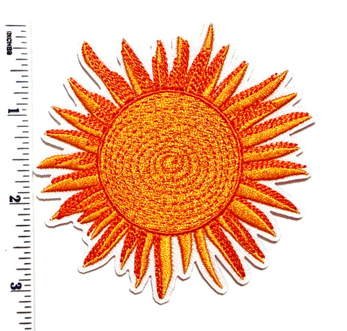 Sun patch - Embroidered DIY Iron on patch 3”