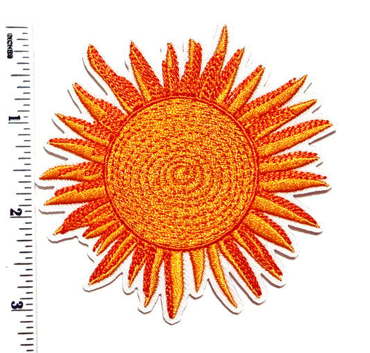 Sun patch - Embroidered DIY Iron on patch 3”