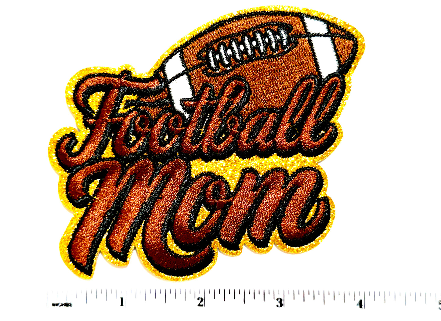 Football Mom patch - Embroidered Iron On Patch 4”