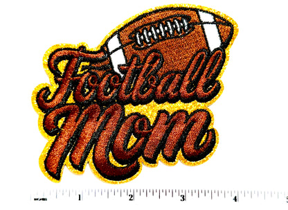 Football Mom patch - Embroidered Iron On Patch 4”