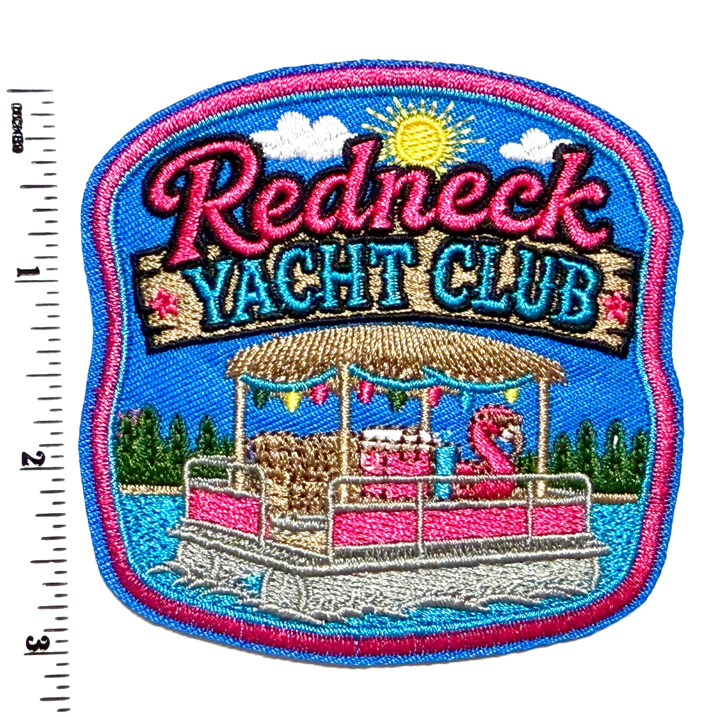 Redneck Yacht Club patch - Embroidered Iron On Patch 3.25”