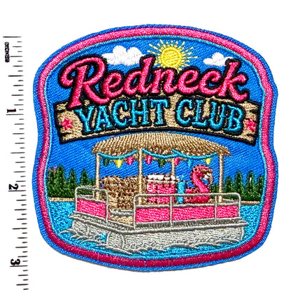 Redneck Yacht Club patch - Embroidered Iron On Patch 3.25”