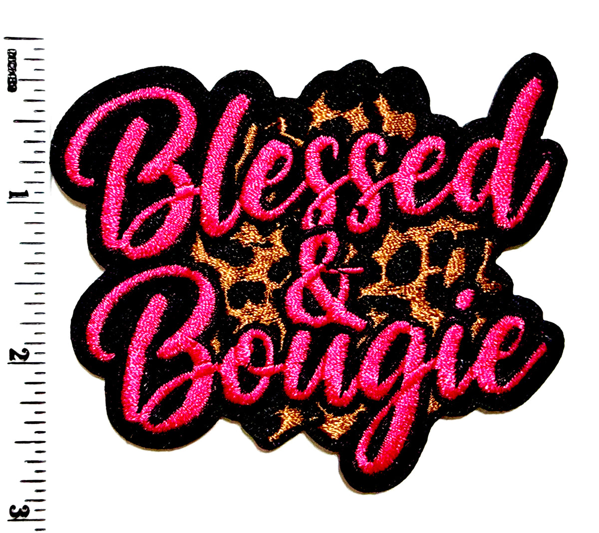 Blessed and Bougie patches multiple colors to choose from - Embroidered Iron on patches 3”