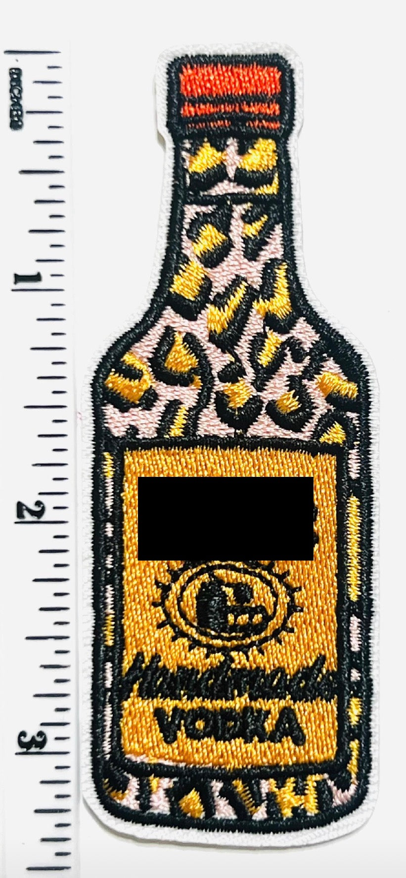 Vodka bottle patch - Embroidered Iron on patch 3.25”