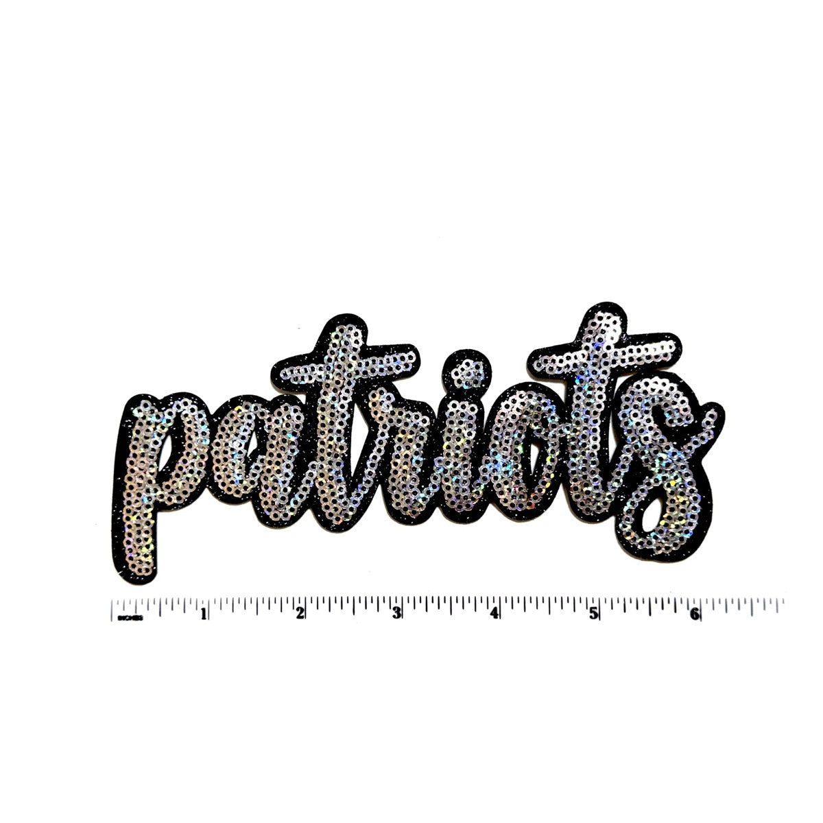 Patriots Silver Sequins patch - Sequins Iron On Patch 6”