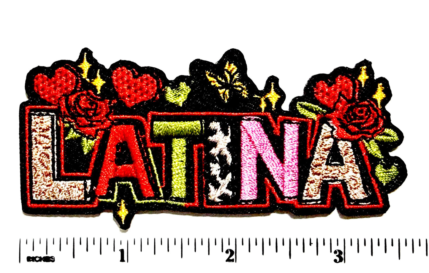 Latina colorful Embroidered - Iron On Applique 3.5”