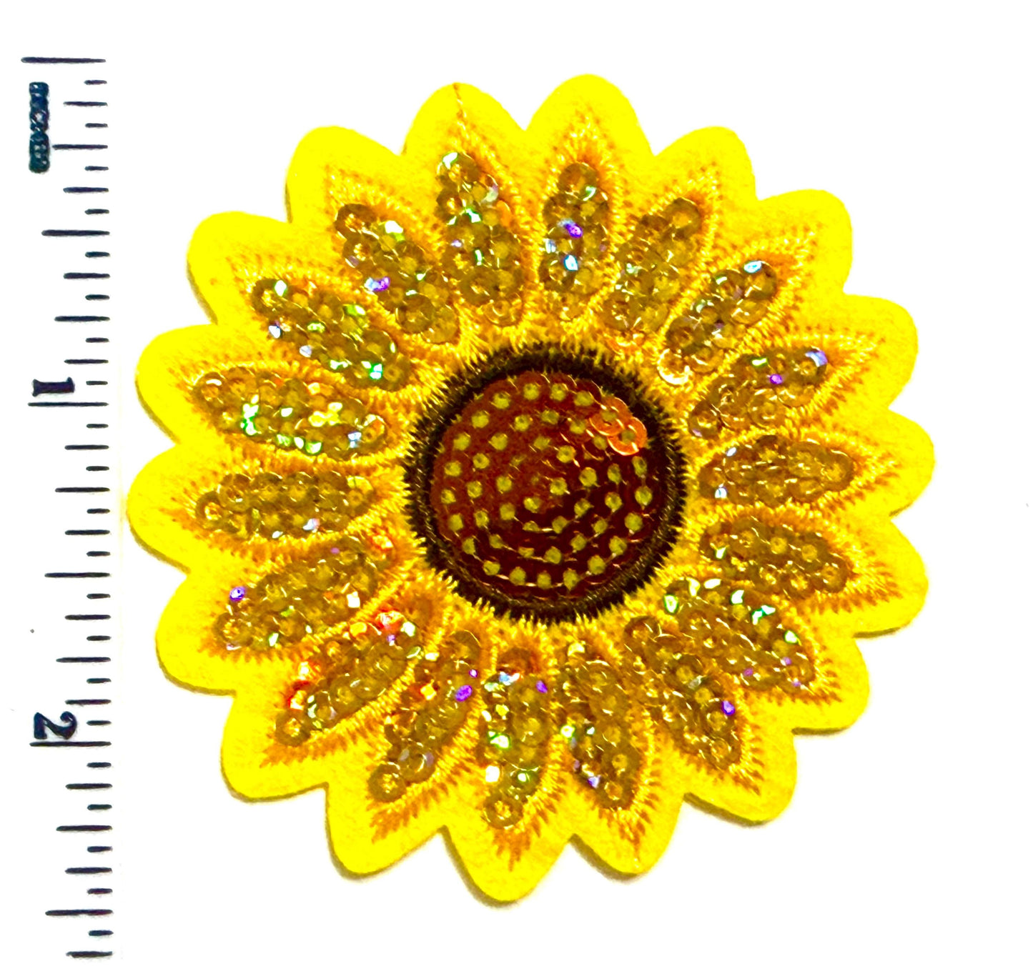 Sunflower Sequins patches 2.5” or 3.5” - Sequins Iron on patch
