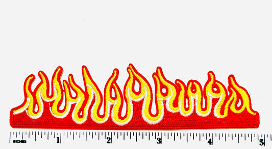 Flame Border Iron On Patch | Fire Embroidered Appliqué