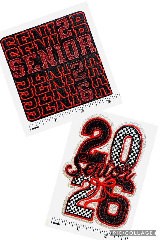 Senior 2026 Patches - Embroidered Iron on patches