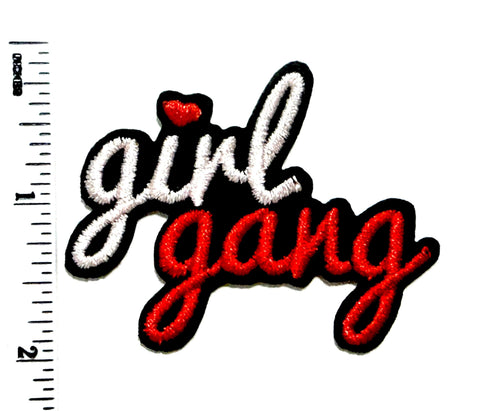 Girl Gang with heart patch - Embroidered Iron on patch