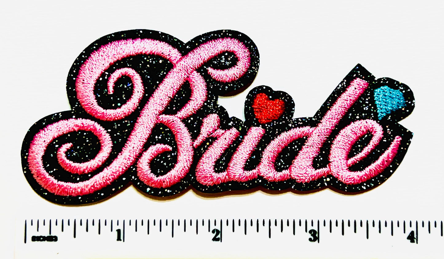 Bride - Embroidered Iron on patches 4”