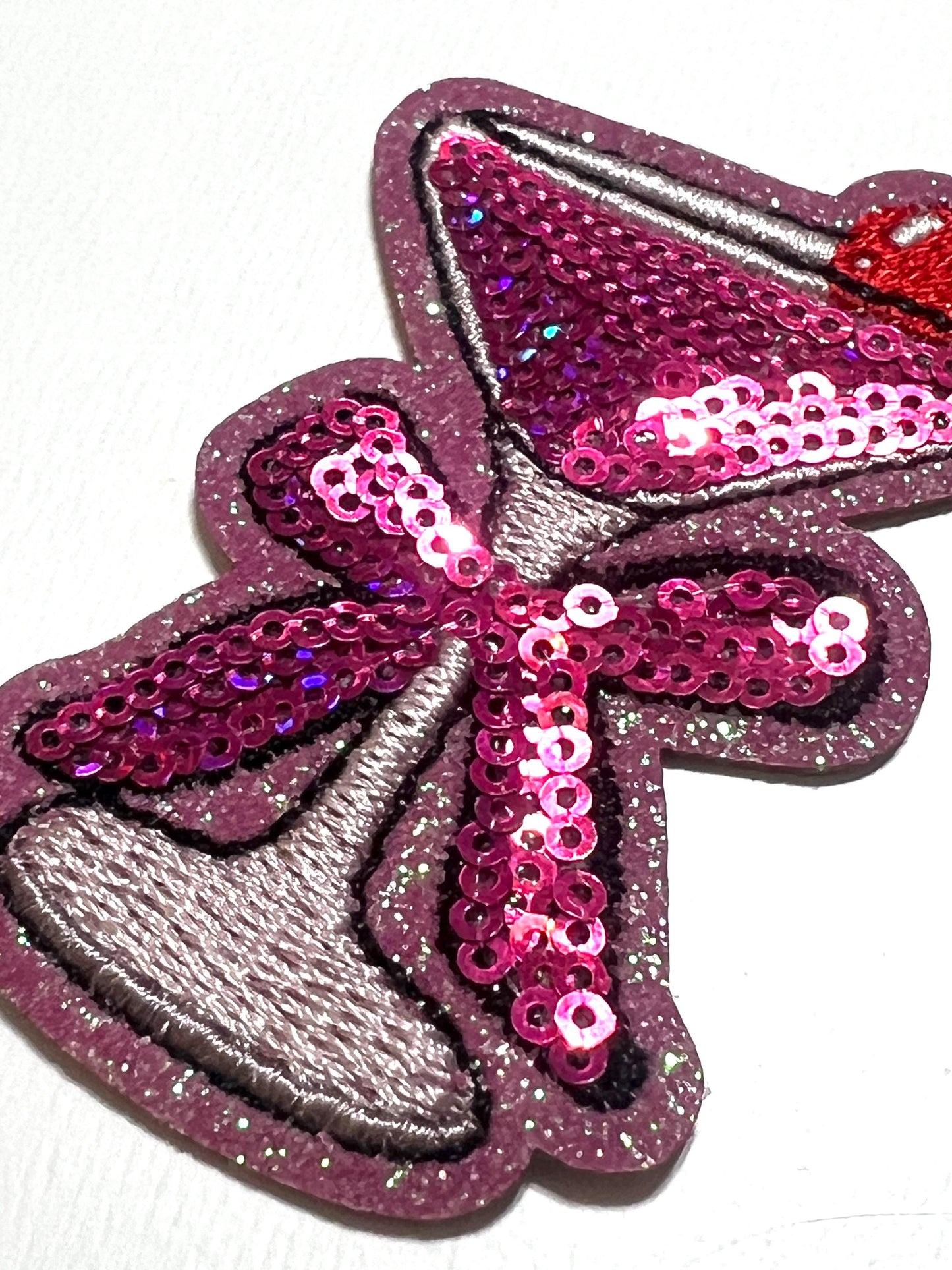 Martini with cherry and bow - Sequins Iron on patch