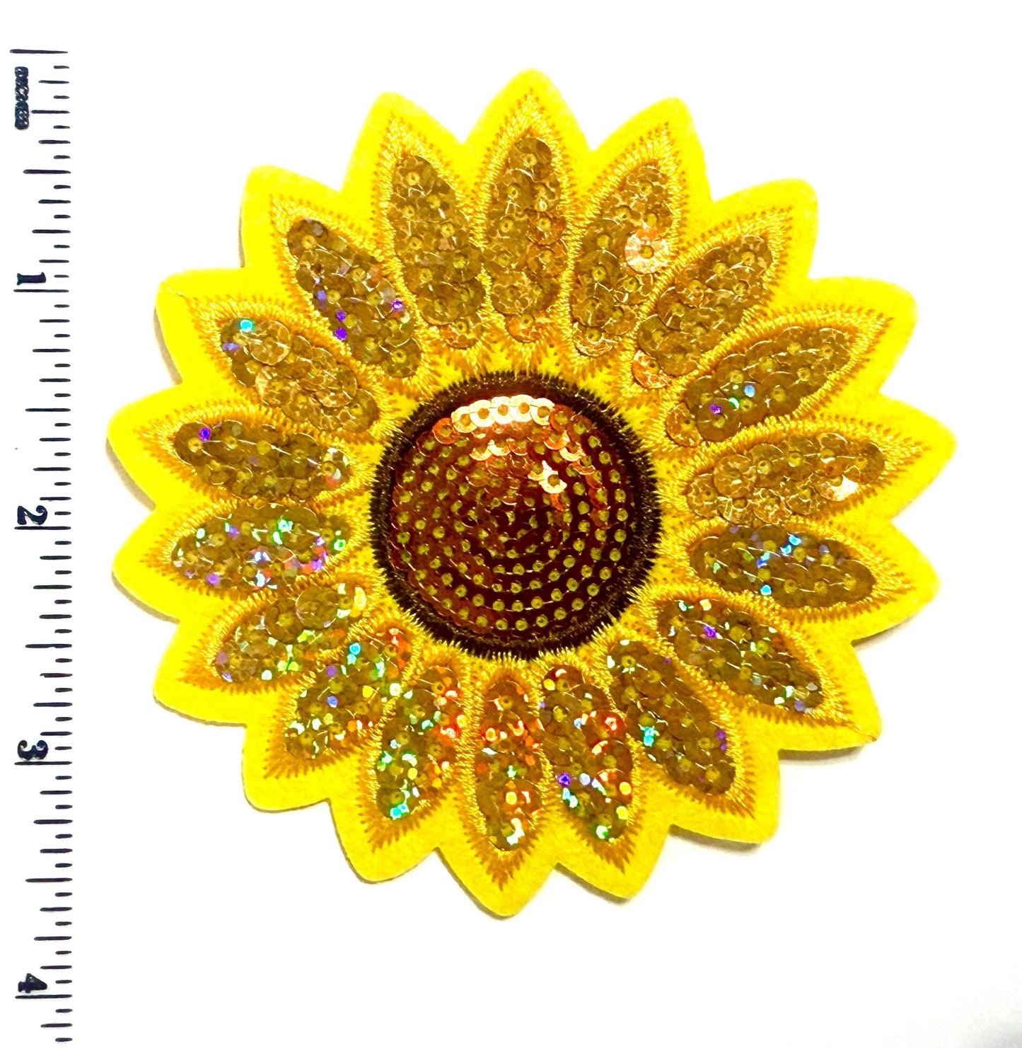 Sunflower Sequins patches 2.5” or 3.5” - Sequins Iron on patch