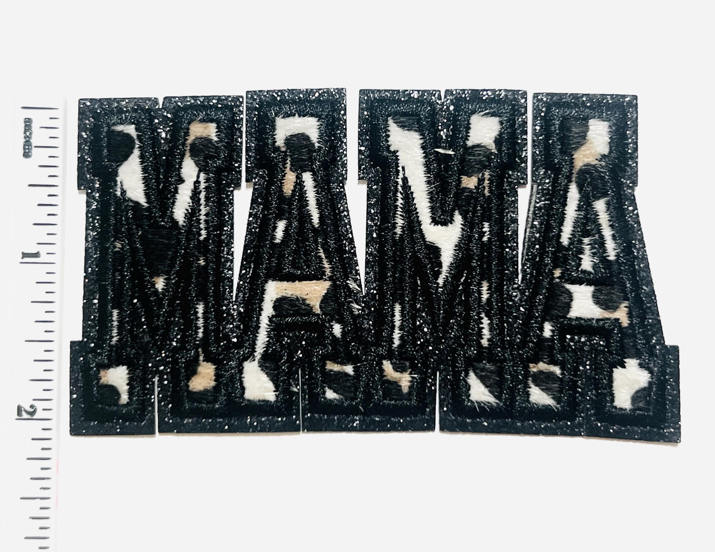Mama in Camoflauge - Embroidered & glitter Iron on patch