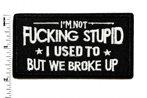 I’m not fucking stupid *I used to* but we broke up patch - Embroidered DIY Iron on patch