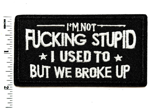I’m not fucking stupid *I used to* but we broke up patch - Embroidered DIY Iron on patch