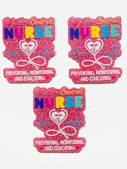 Nurse infection control - Set of 3 flatback acrylics