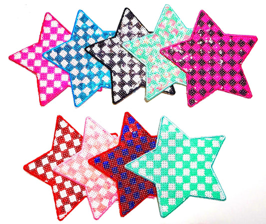 Checkered Stars 5” Sequins