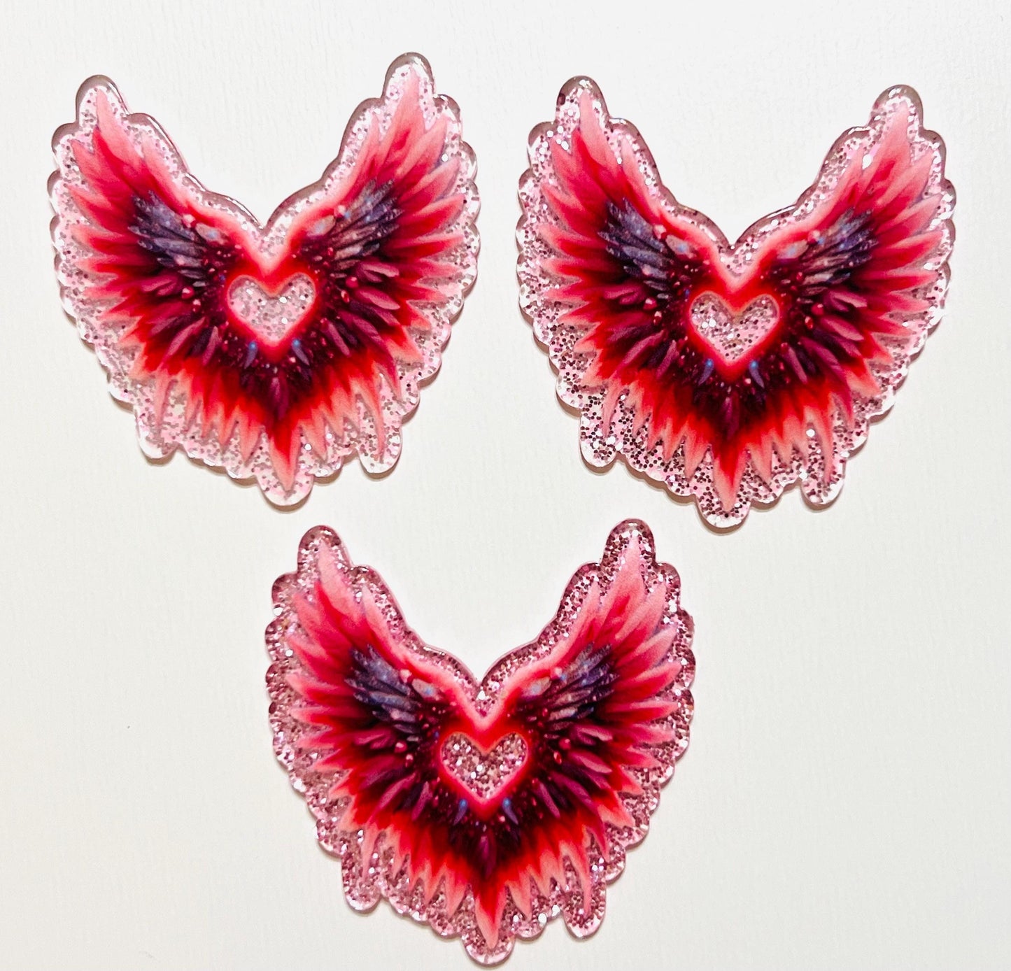 Heart acrylics - set of 3 flatback acrylics