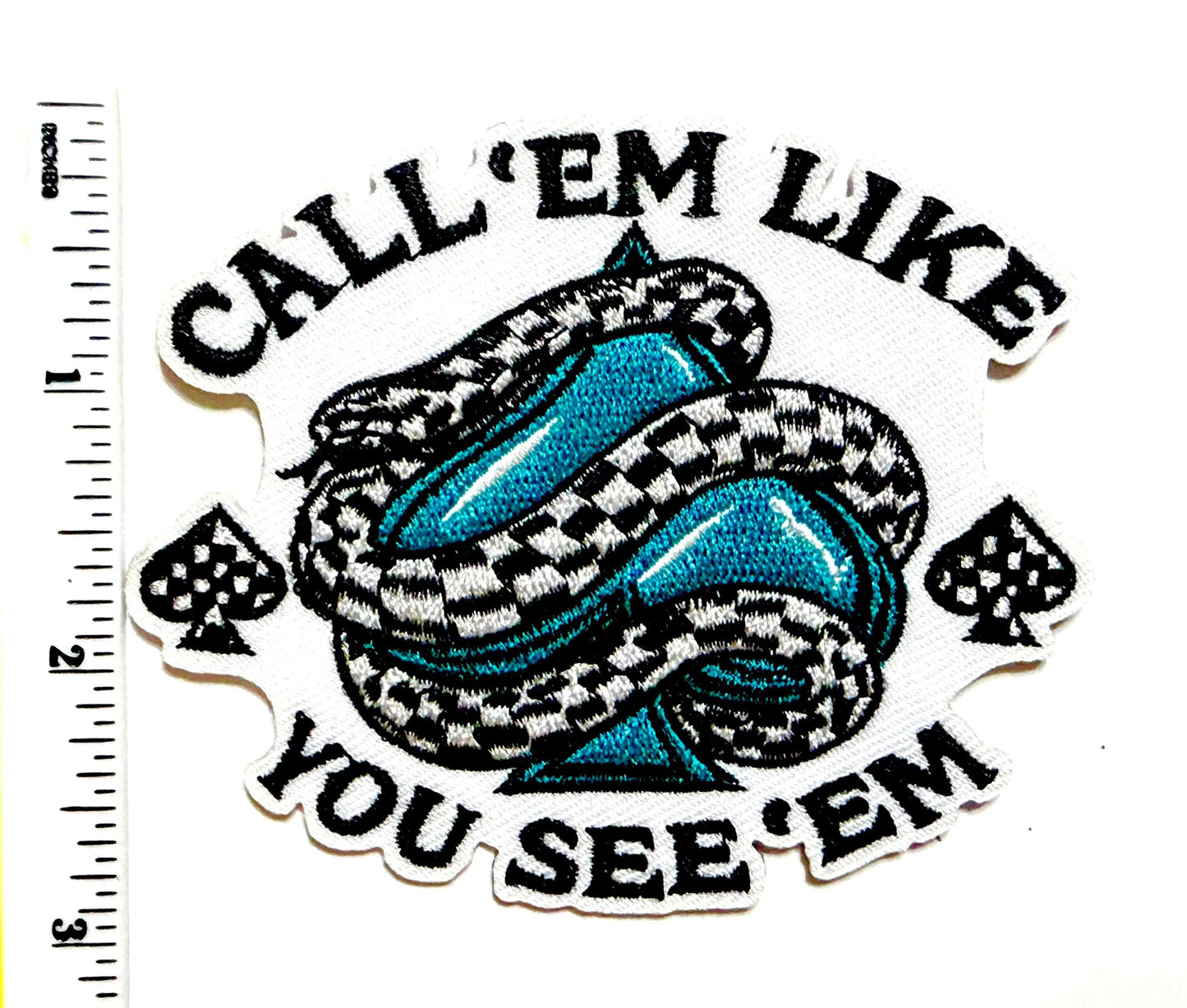 Checkered Spades Snake Patch – Iron On DIY Applique - Call ‘em like you see ‘em