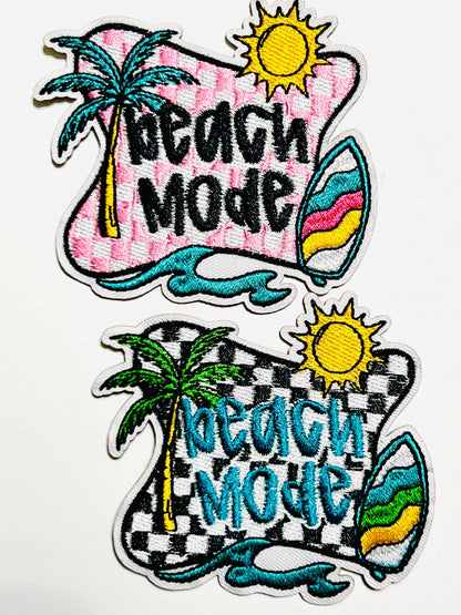 Beach Mode patch - Embroidered DIY Iron on patch