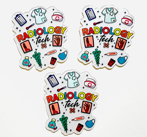 Radiology Tech acrylics - flatback acrylics set of 3