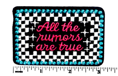 All the Rumors are true - hot pink & turquoise checkered 3”
