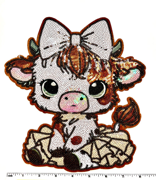 Highland Cow - Sequins Iron on patch