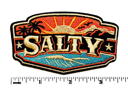 Salty Sunset - Embroidered Iron on patch 3.5”