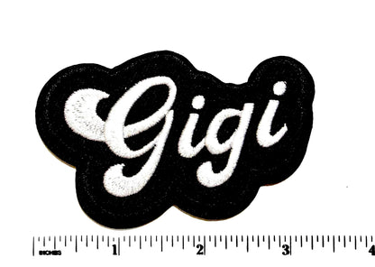 Gigi, Mimi or Nana patch 3.25” - Embroidered Iron on patch