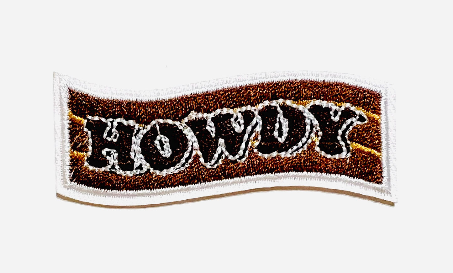 Howdy - Embroidered Iron on patch 1”x3”