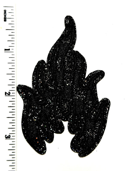 Checkered Flames - Embroidered Iron On Patches 3.5”