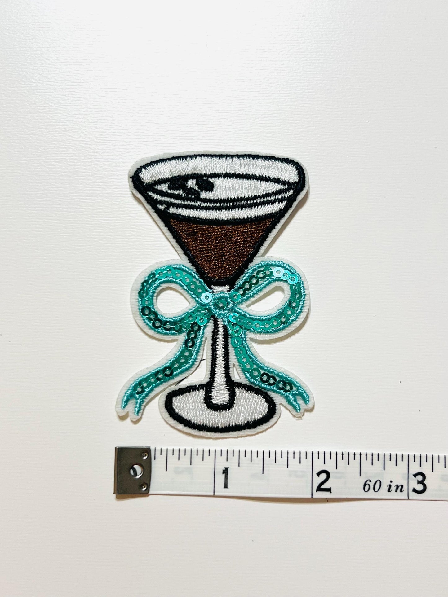 Martini Embroidered & Sequins iron on patch