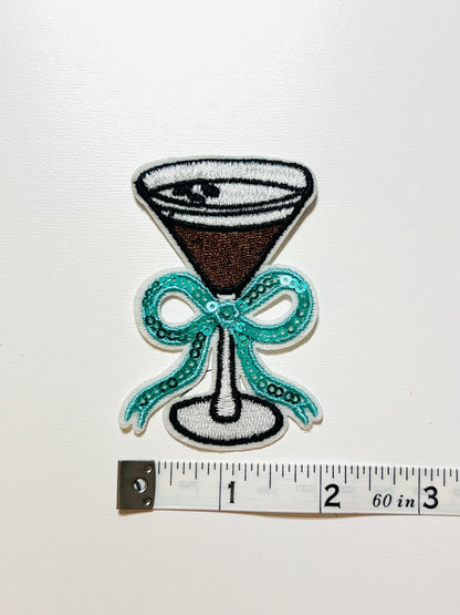 Martini Embroidered & Sequins iron on patch