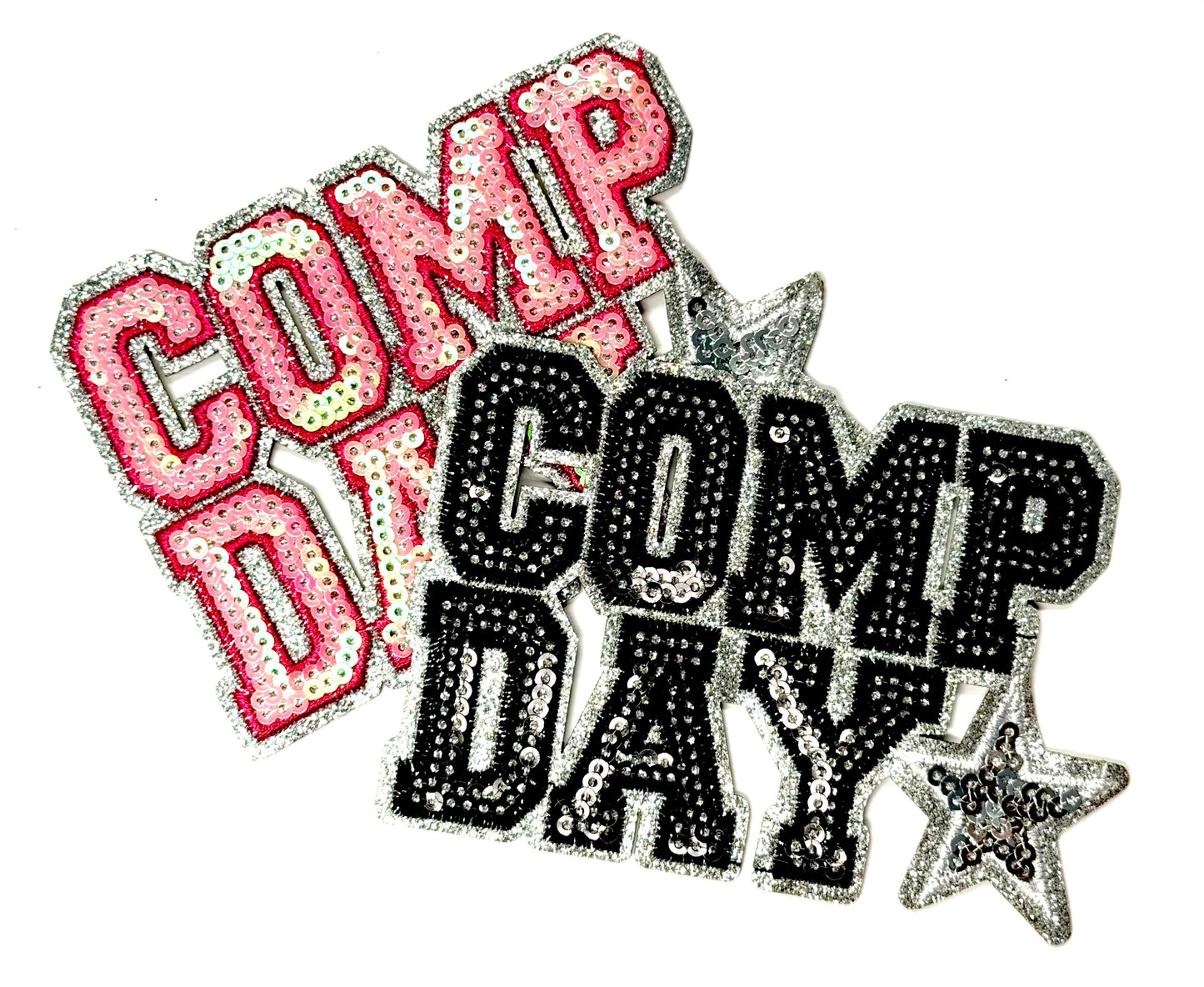 Comp Day 4” - Sequins and glitter iron on patch