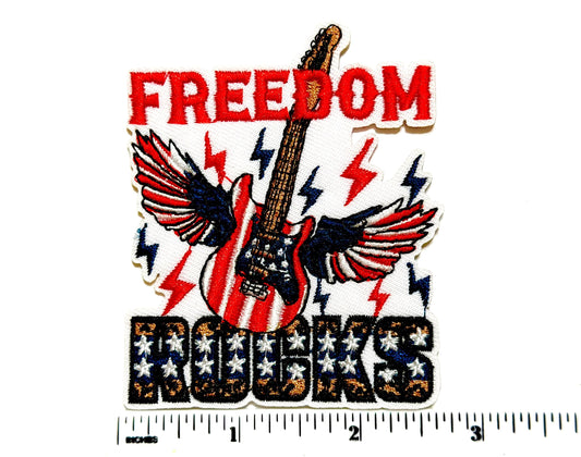 Freedom Rocks Patch – Iron-On Appliqué for Hats, Apparel, Bags