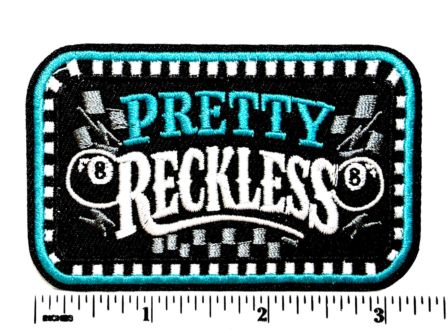 Turquoise Pretty Reckless patch - Embroidered Iron on appliqué