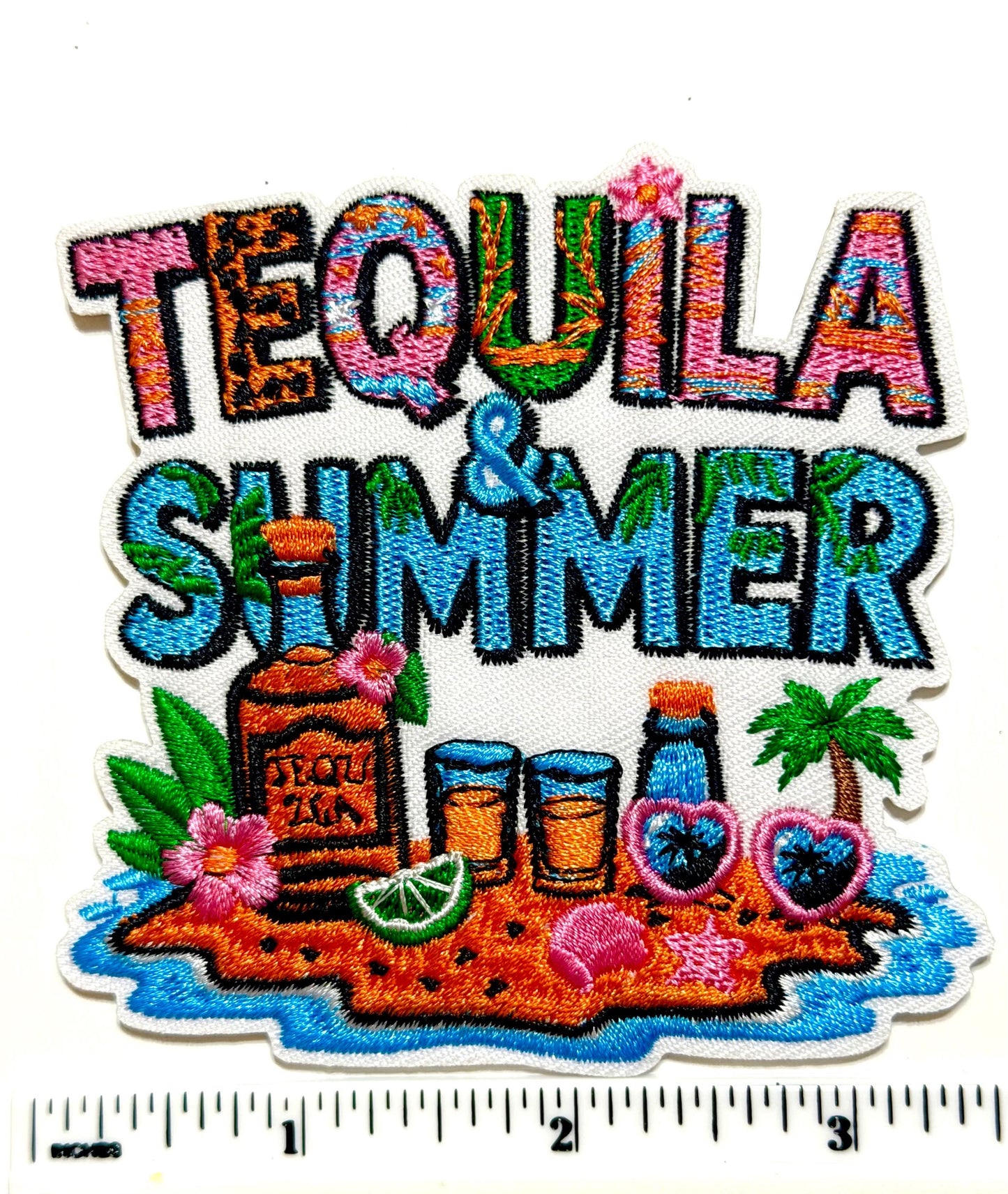 Tequila & Summer patch- Embroidered DIY Iron on patch