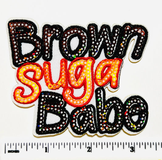 Brown Suga Babe patch 3.25" Sequins