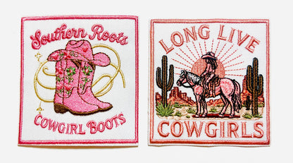 Cowgirl Patches - Embroidered Iron on patches 3”