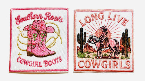Cowgirl Patches - Embroidered Iron on patches 3”