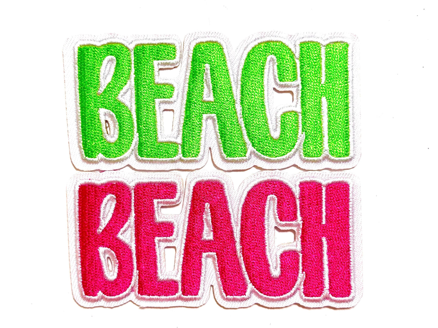 Beach patch - Embroidered Iron on patch 3”