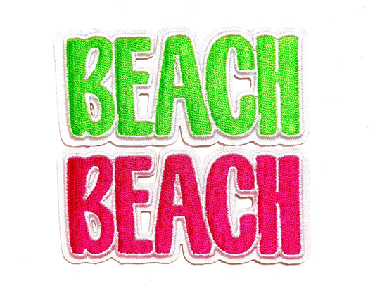 Beach patch - Embroidered Iron on patch 3”