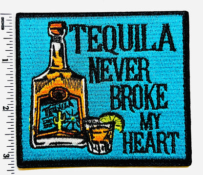 Embroidered Tequila Never Broke My Heart Patch – Embroidered Iron On DIY Applique