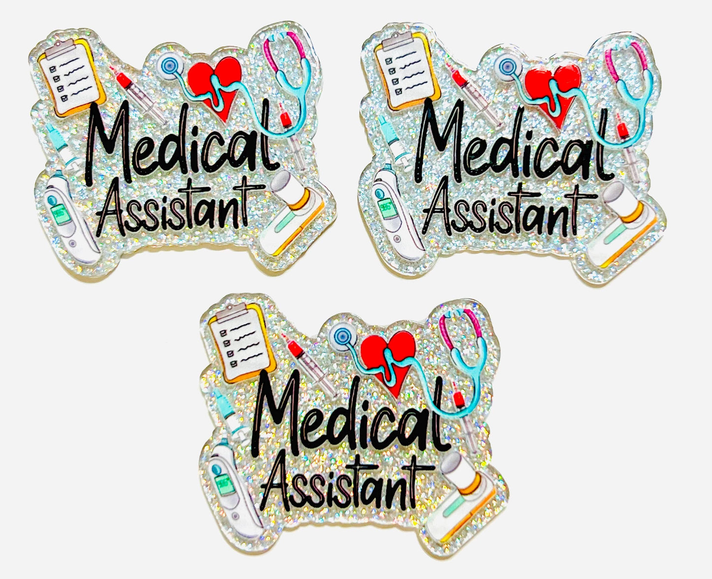 Medical assistant acrylics - flatback acrylics set of 3